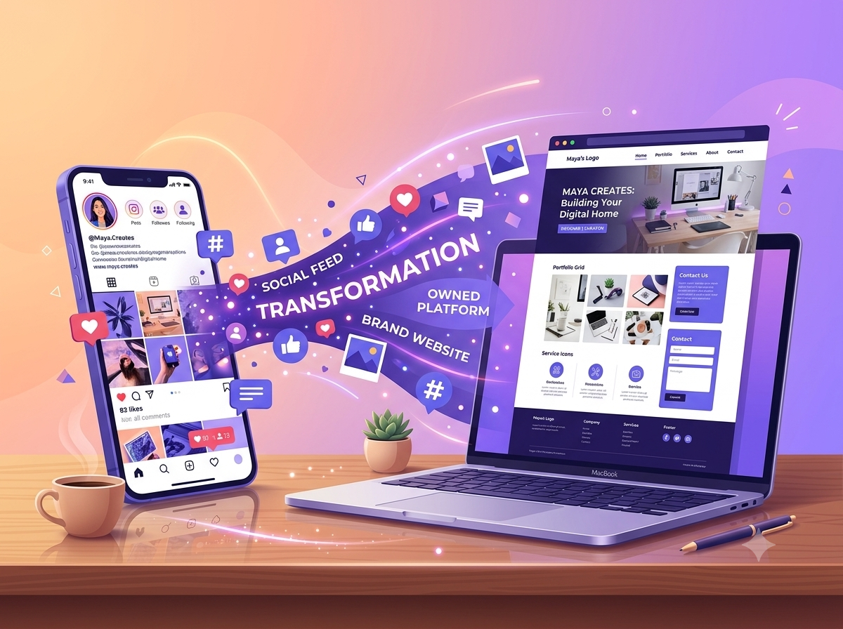 Social2Brand turns your social feed into a branded website you own.